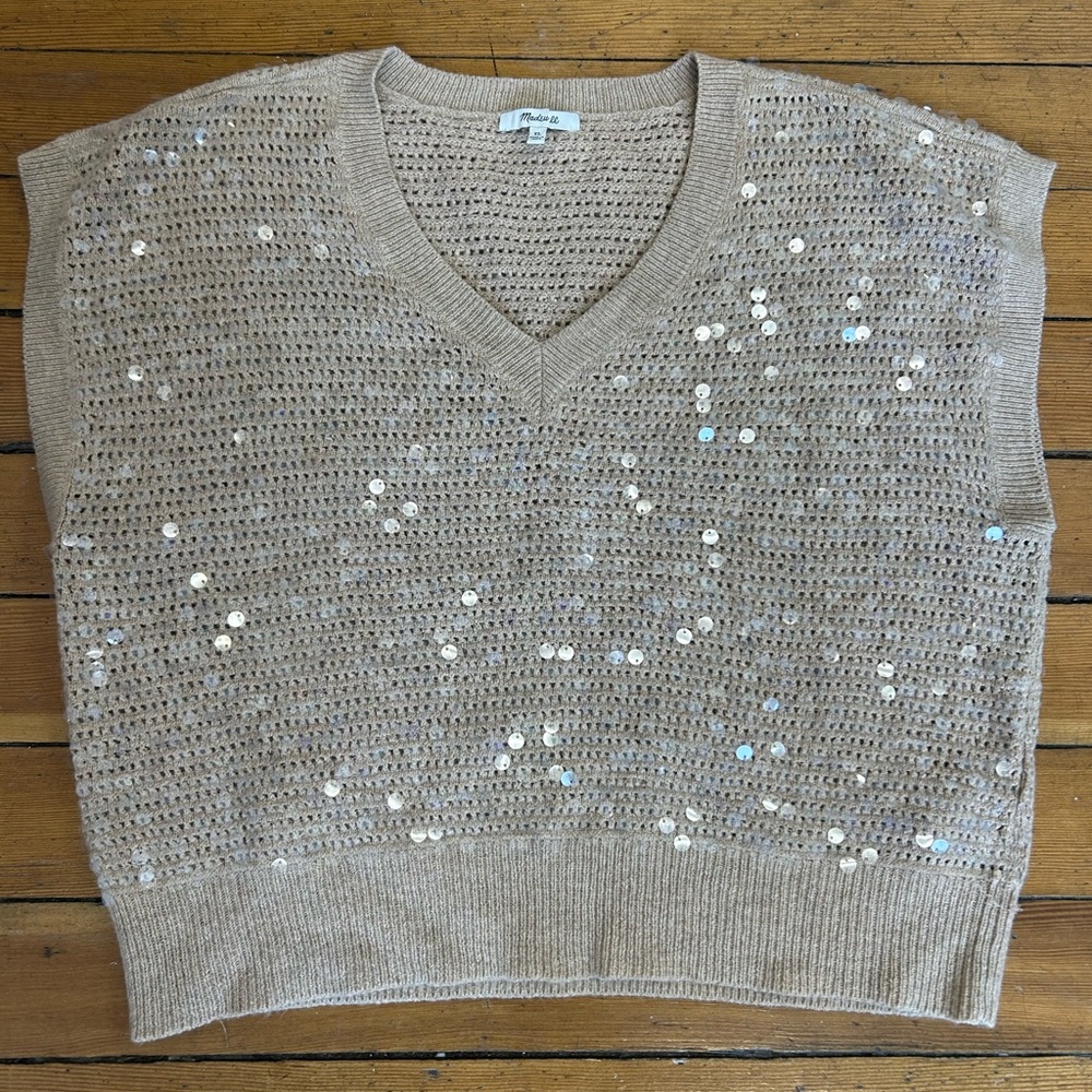 Madewell Sweater Vest Sequin Size Xl